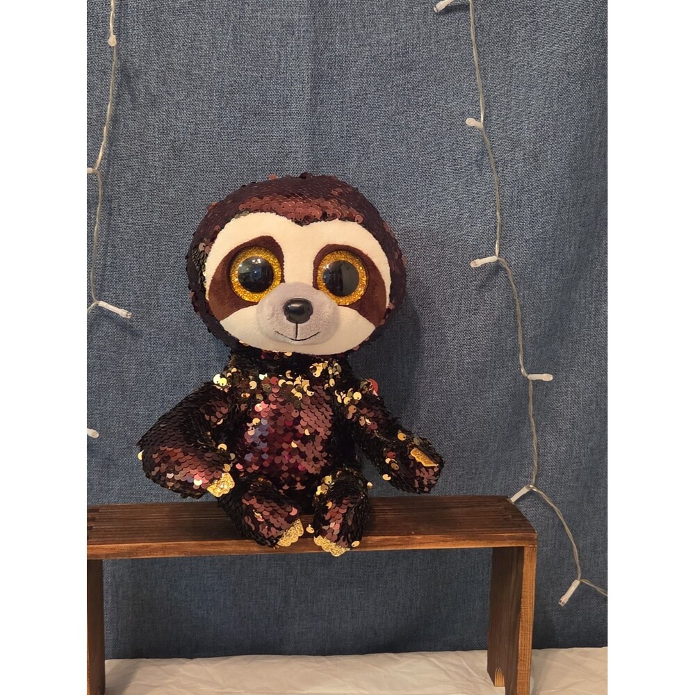 Limited TY Flippables Dangler Sloth 9" Sequin Plush WT